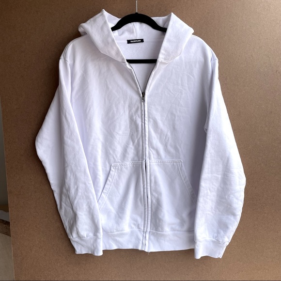 TALENTLESS WHITE WOMENS HOODIE W/ZIP  SIZE:XL - Picture 2 of 7